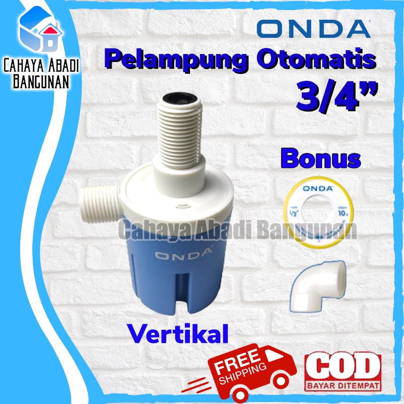 Pelampung Otomatis Tandon Toren Kran Air Tanpa Listrik ONDA 3/4 Inch