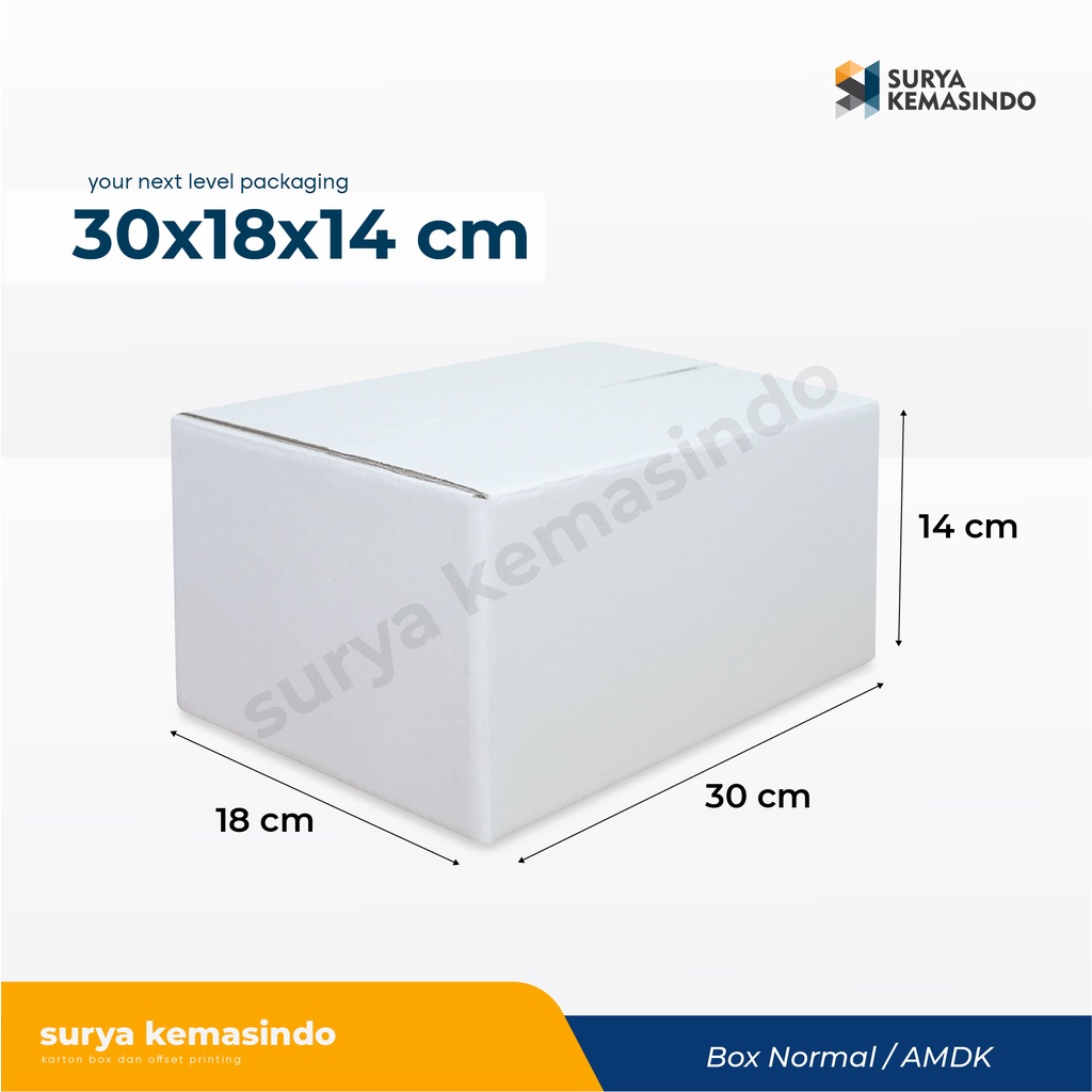 

Box 30x18x14 cm (Mutiara) Karton/kardus/paking/Normal/amdk/hampers/Polos