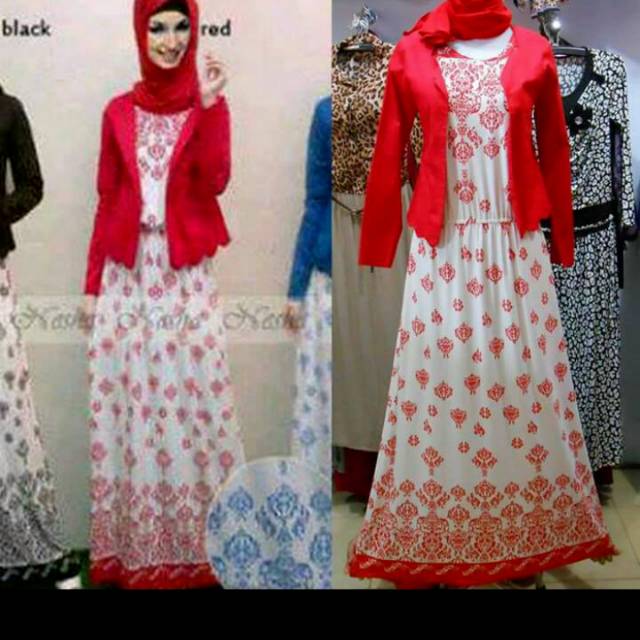 SALE gamis Nesha merah murah gamis cantik murah