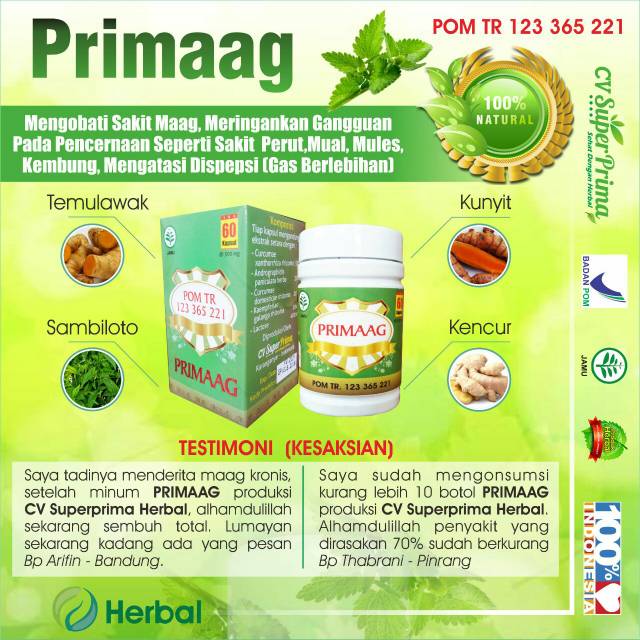 OBAT HERBAL ASAM LAMBUNG AMPUH (PRIMAG)