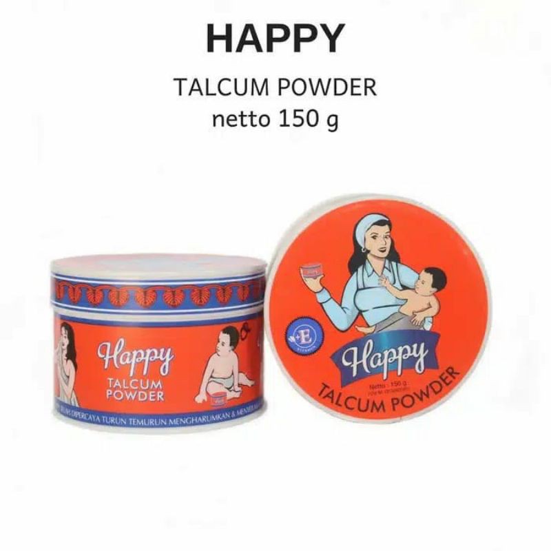 BEDAK HAPPY TALCUM POWDER 150 GR ~ BEDAK HAPPY ORIGINAL 100%