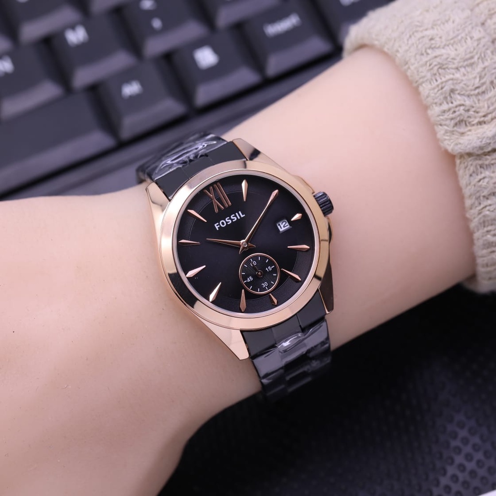 Jam Tangan Wanita Fashion L31006S Tali Rantai Tanggal Detik Bawah Aktif Free Box &amp; Baterai