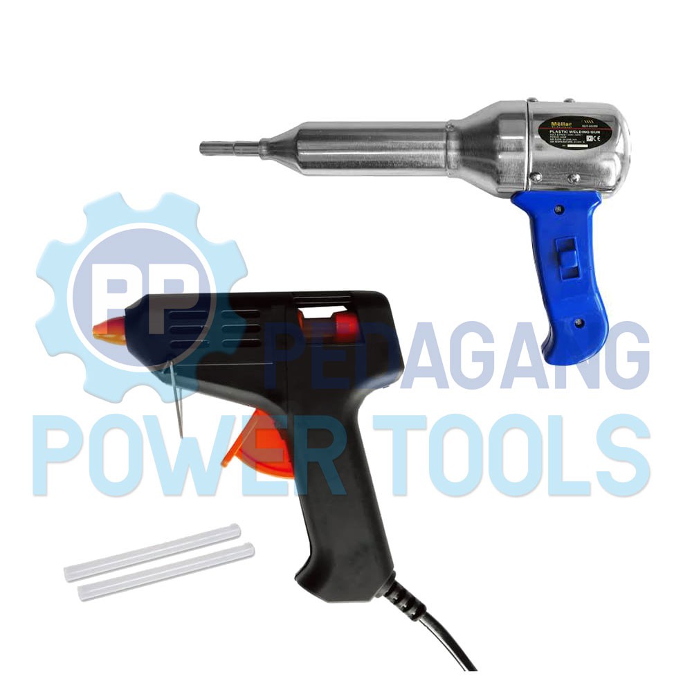 MOLLAR HEAT GUN PLASTIK HOT AIR GUN &amp; GLUE GUN ALAT LEM TEMBAK KECIL