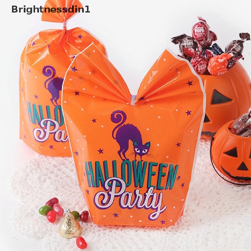 10pcs Tas Permen Bentuk Labu Kelelawar Halloween Untuk Dekorasi Pesta