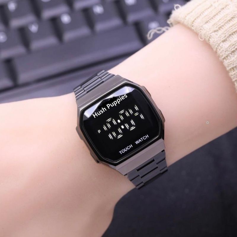 ( COD ) JAM TANGAN WANITA HUSH PUPPIES HP 89 LED TOUCH SCREEN TALI RANTAI