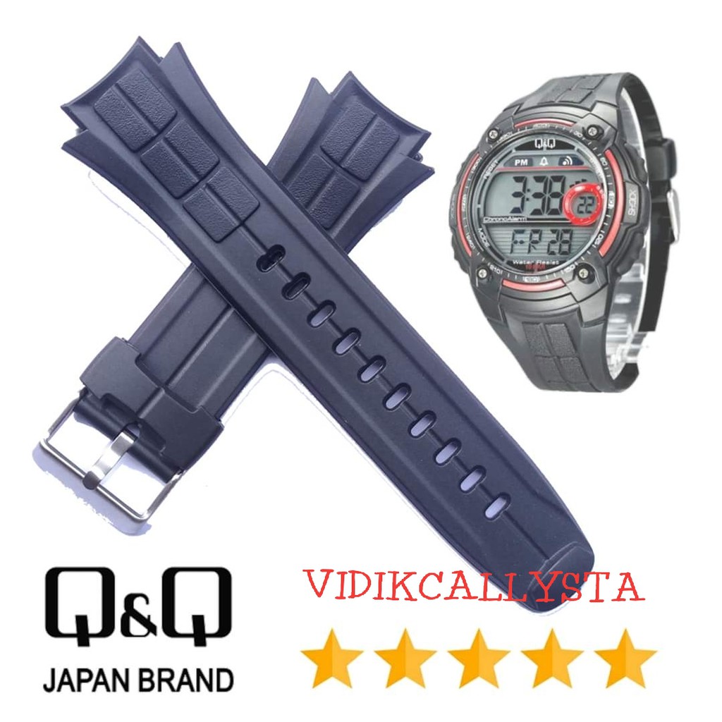 Strap QQ QnQ Q&amp;Q M075 QnQ 075 Tali Jam Tangan Q&amp;Q M 075 Black