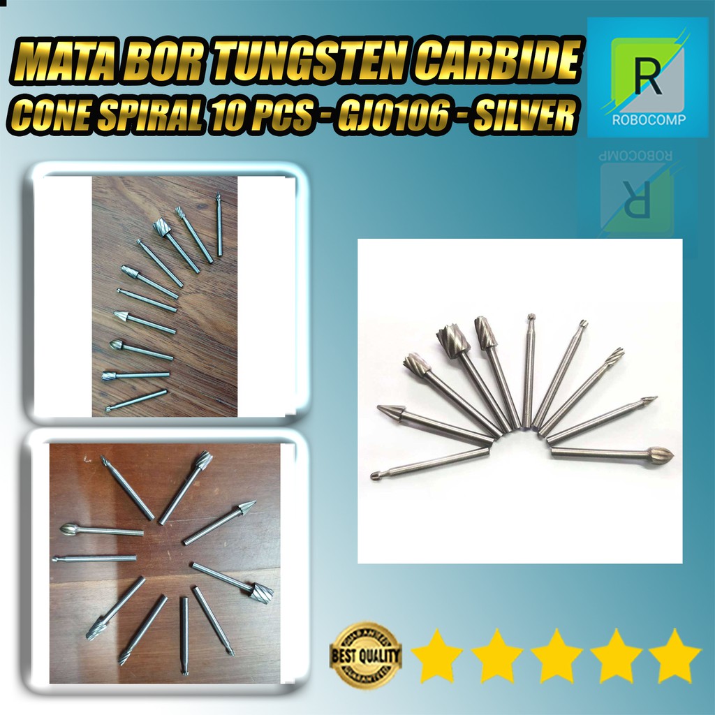 Mata Bor Tungsten Carbide Cone Spiral 10 PCS