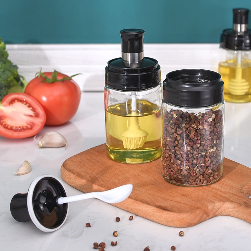 Jual Seasoning Jar Storage Bumbu Dengan Sendok Wadah Garam Gula Lada