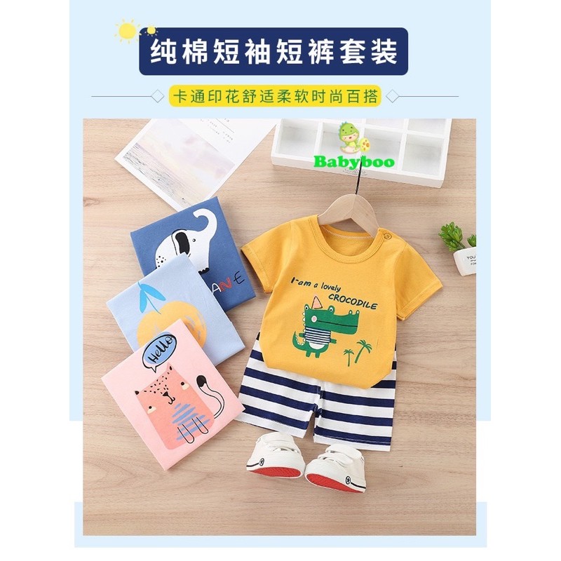 (0-24m) Setelan Baju Bayi/Setelan Lengan Pendek/Setelan Baju Bayi Lengan Pendek