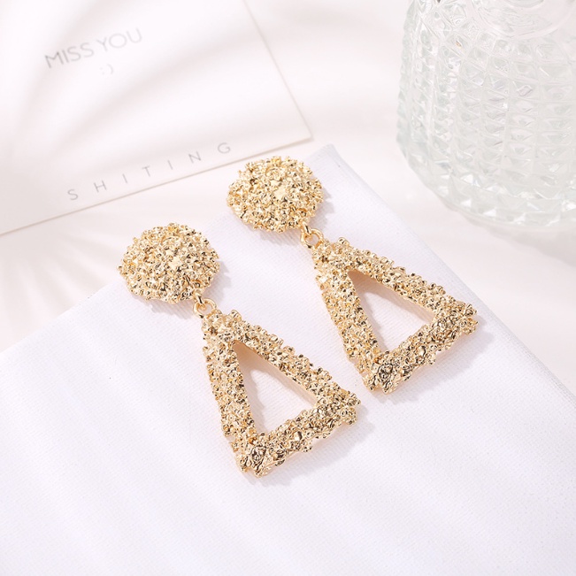 Anting Segitiga Korea Hijab Muslim Jilbab Earrings Wanita Fashion Vintage Women Cantik Triangle Metal Model Tusuk