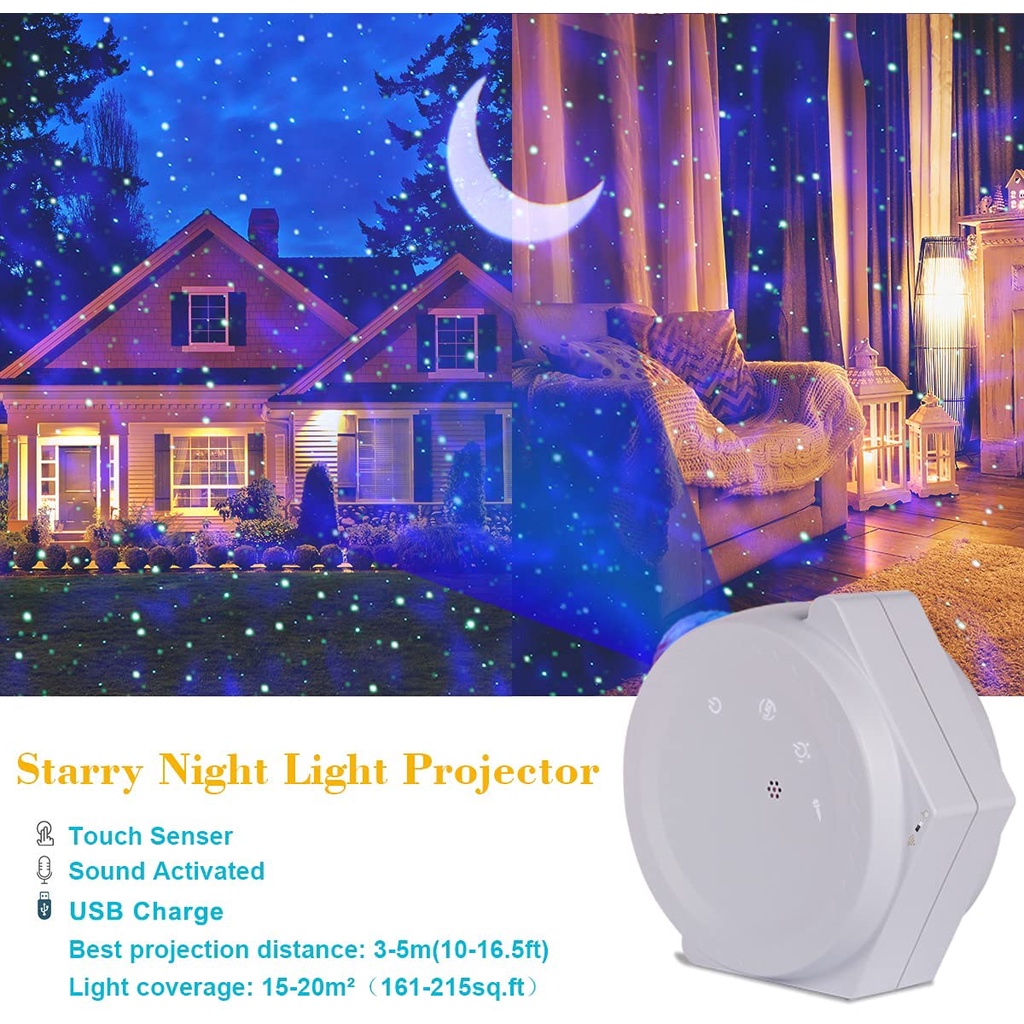 Lampu Malam bintang bertaburan Proyektor bintang malam indah Smart Wifi Light Starry Sky  Smart Wifi LED Galaxy Projector Night Light 3 in1 Starry Sky Projector Lamp Work with Alexa Sound Activated Music Bedroom Decor