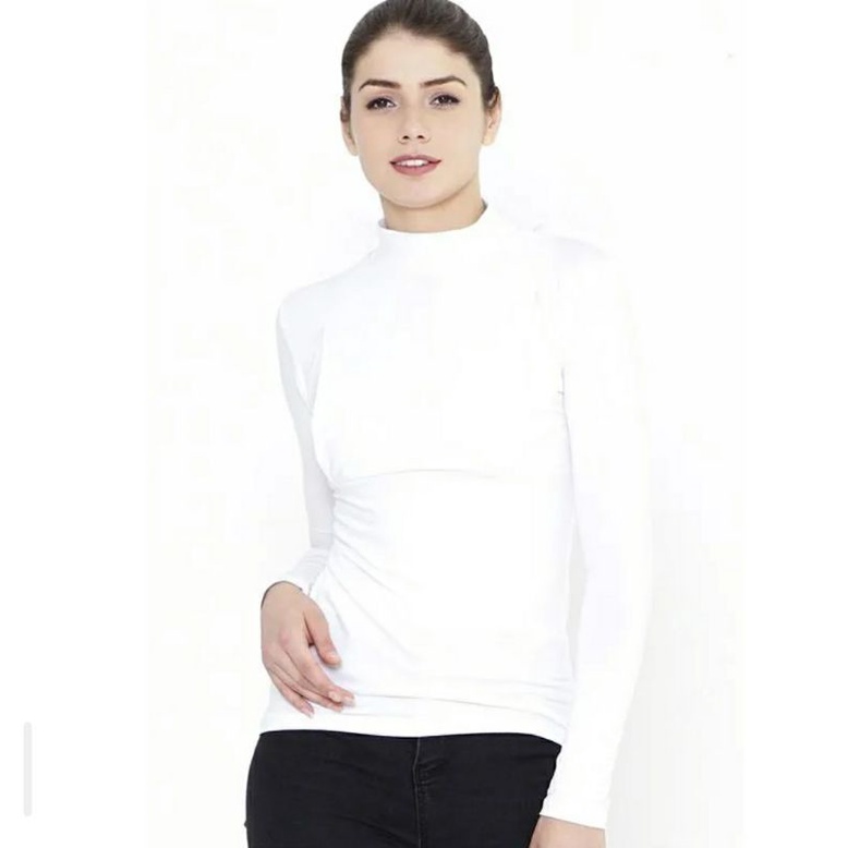 manset badan wanita/cewek size XL model turtle neck/krah tinggi/leher tinggi lengan panjang bahan spandex good quality