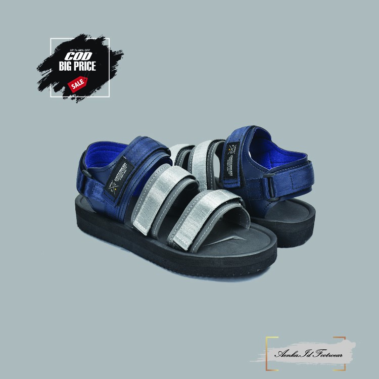 Naomi Neavy Black - Sandal Gunung Pria Wanita Casual Kekinian - Ringan Empuk Anti Slip FOOTCONCEPT