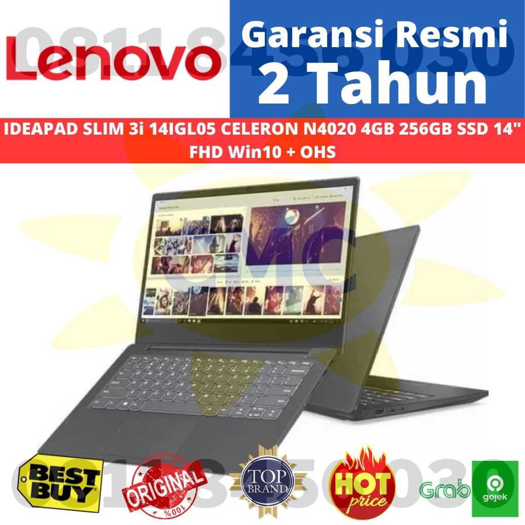 Lenovo Ideapad Slim 3i 14IGL05 14IGL N4020 4GB 512GB SSD 14&quot; FHD W10+OHS