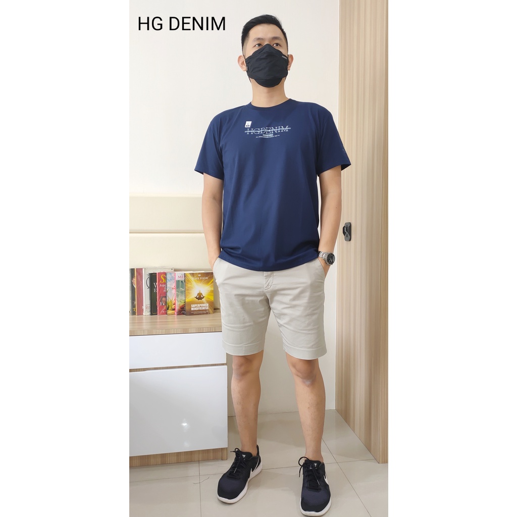 HG DENIM L COTTON COMBED KAOS PRIA POLOS PENDEK