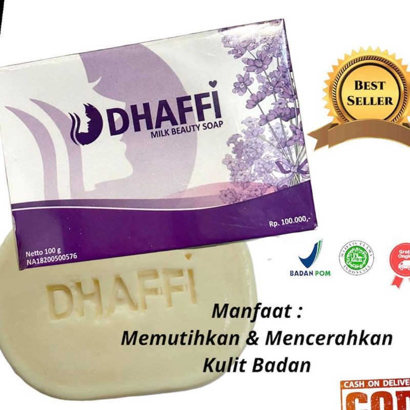 Promo Sabun pemutih badan BPOM  DHAFFi Beauty Milk Body Soap 100gr