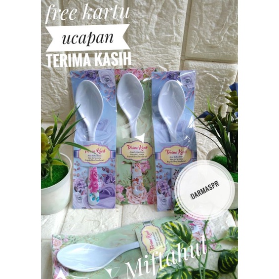 ( 50pcs ) Souvenir Sendok Makan Melamin Alas Shabby