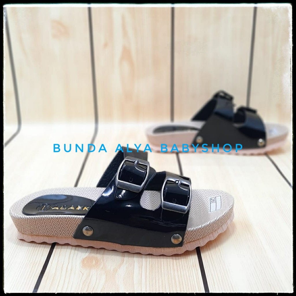 Sandal Anak Perempuan Usia 4 5 6 7 Tahun Size 26 - 32 Alas Karet - Sendal Anak Cewek Tali HITAM Alas Karet Anti Licin