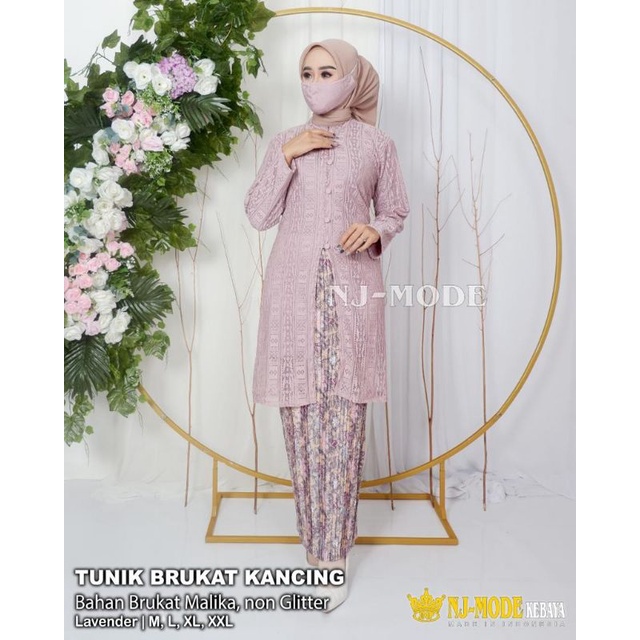 Kebaya Tunik Busui Brukat Malika Modern / Kebaya Pesta / Kebaya Kondangan / Kebaya Seragam / Kebaya Brukat / Kebaya / Kebaya Brukat Non Gliter