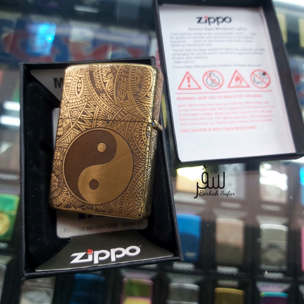 Korek Zippo Gold Full Engraving Ying Dan Yang Chinese High Premium Quality Made In Usa &quot;Limited Edition&quot; - Free Box