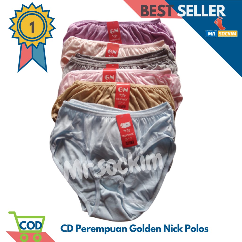 Celana dalam Golden Nick Wanita Katun Polos 3 Pcs