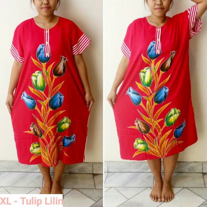 Daster Batik Hengky - XL Tulip Es Lilin (Daster XL Daster Batik XL)