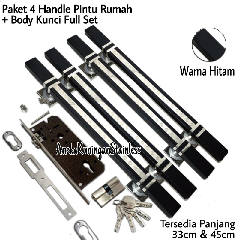 handle pintu rumah stainless 45cm set body kunci tarikan gagang pintu rumah minimalis pegangan pintu rumah handel hendel pintu rumah