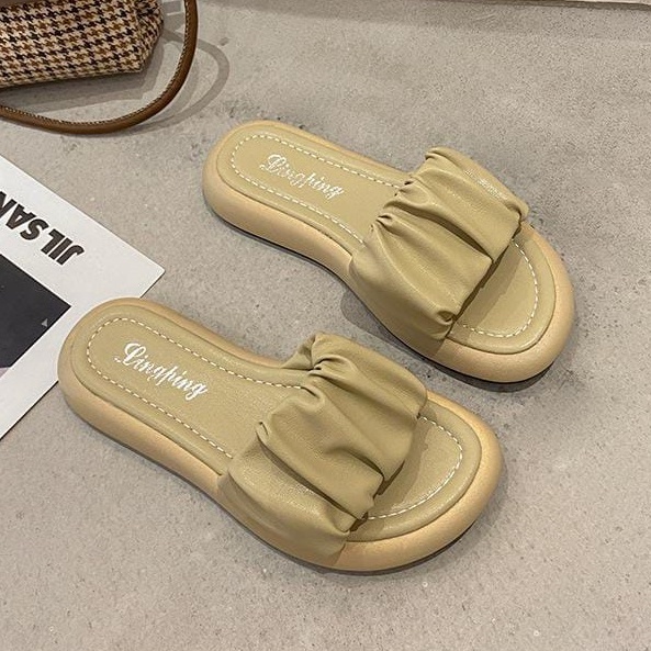 TBIG [COD] Sandal Flat Slop Wanita FLATSANDY Import Korea Style Santai Wanita Remaja