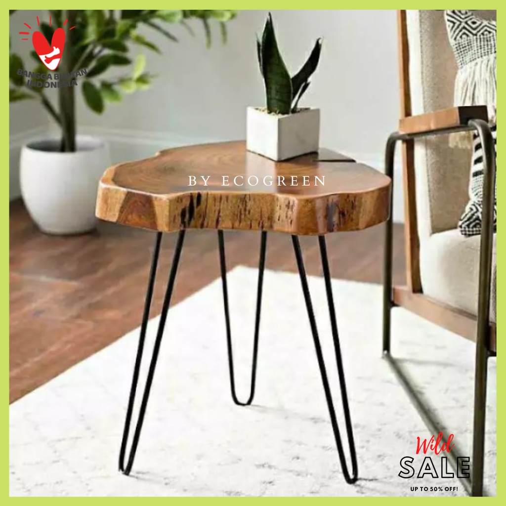 Meja Samping Minimalis - Meja Rustic - Meja Jati - Side table Taek Wood Premium Handmade W002