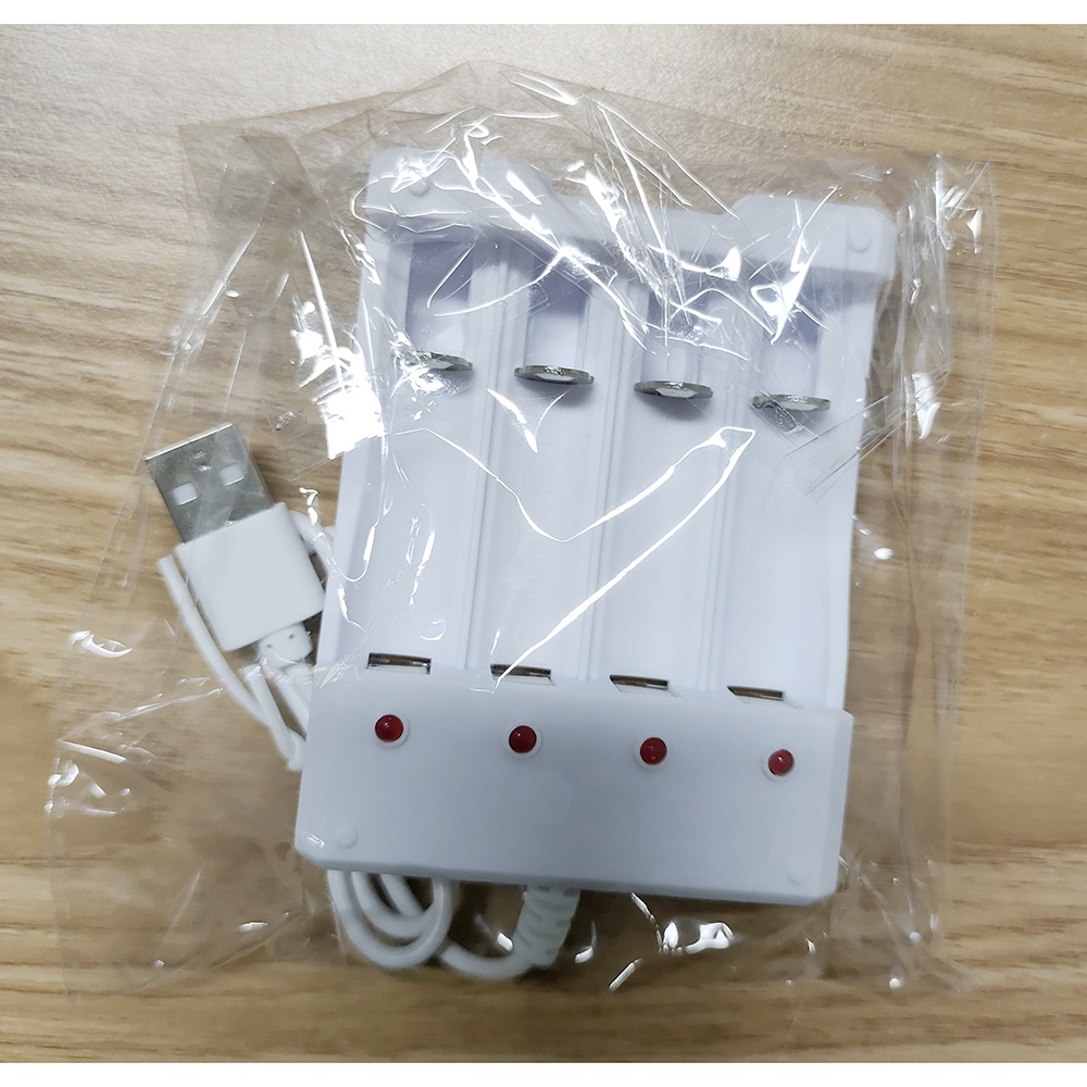 Charger Baterai Murah USB Plug 4 Slot AA AAA - Putih