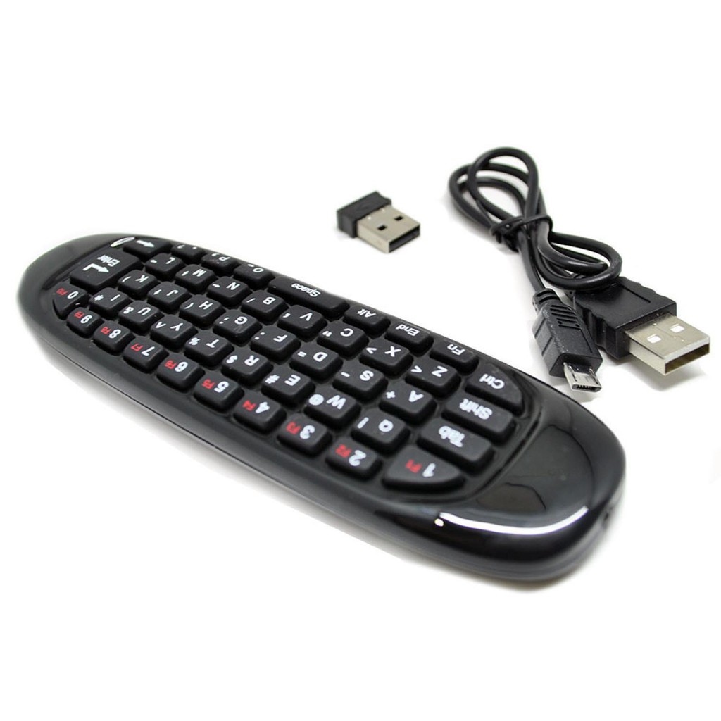 Mini Wireless Air Mouse Keyboard 2.4GHz - C120 [Hitam]
