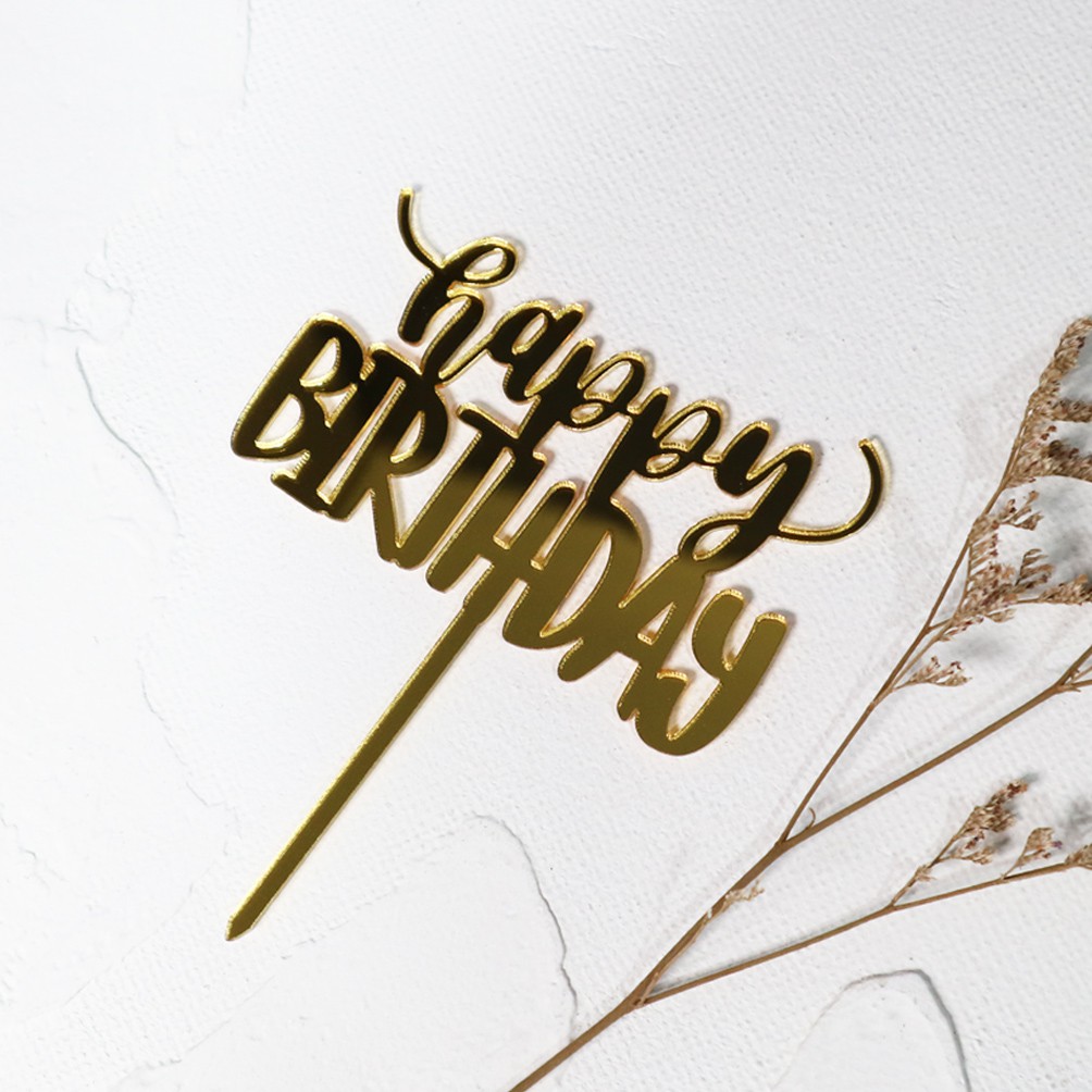 Cup Cake Topper Mini Birthday Caketopper Kue Hiasan Ulang Tahun Dekorasi Tancapan Kue Akrilik