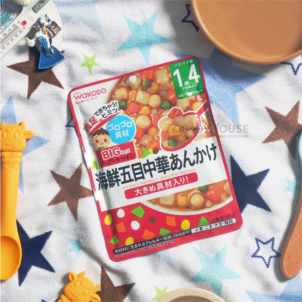 Wakodo Pouch Fish Balls &amp; Vegetables in Chinese Style Thick Sauce 1y4m (ED Juli 23)