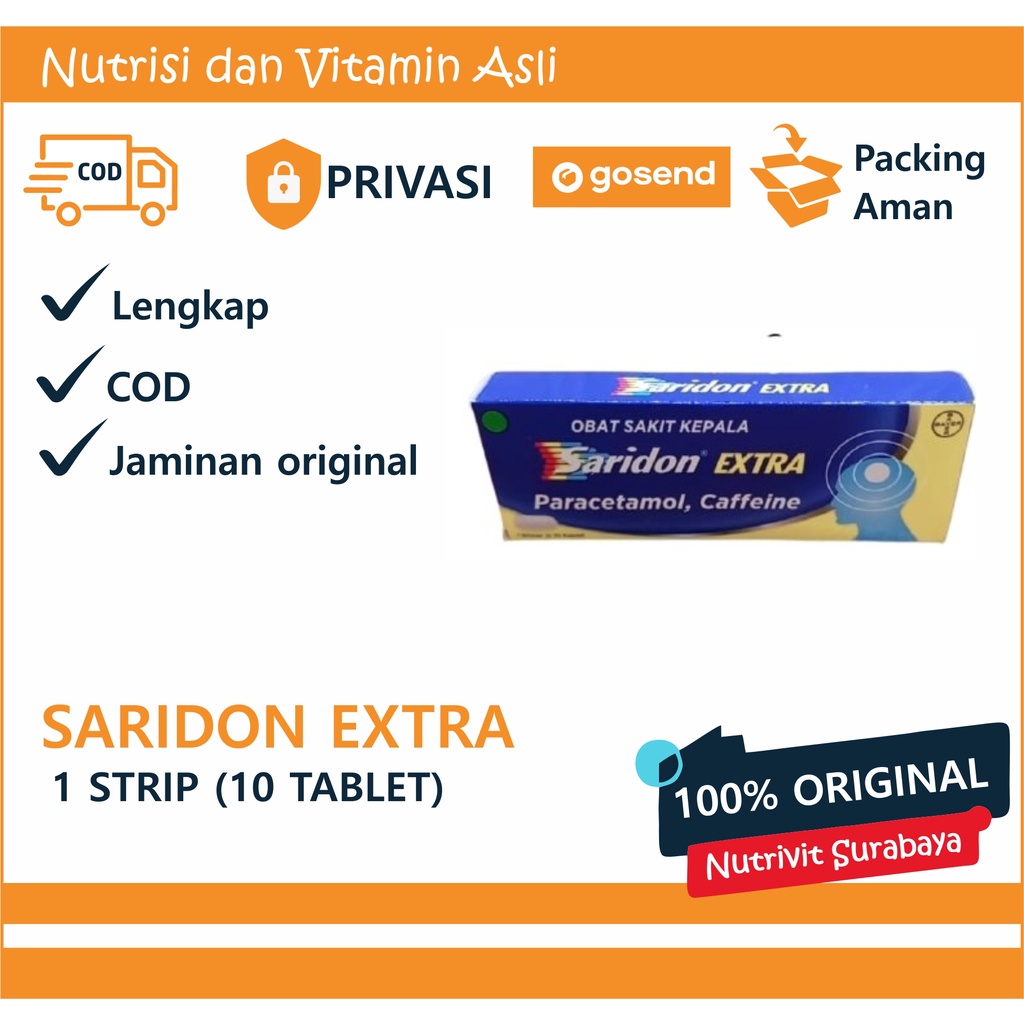 Saridon Extra 10 Tablet - Cepat Meredakan Sakit Kepala dan Sakit Gigi