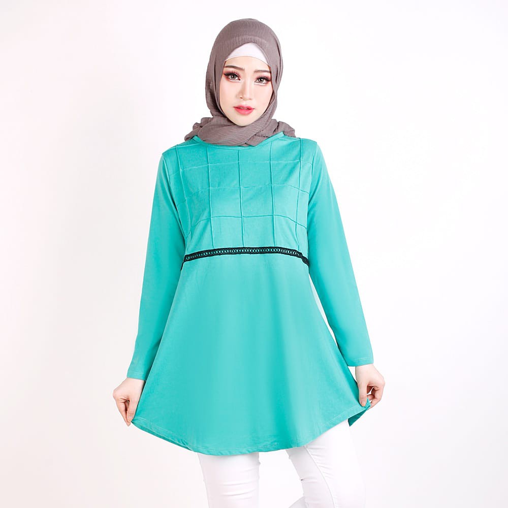 blouse emily pita muslimah bisa cod jumbo size 106 pita hitam