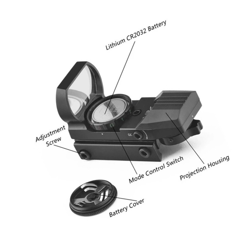 Electric Red Green Dot Sight Riflescope 20MM - Kekeran Senapan