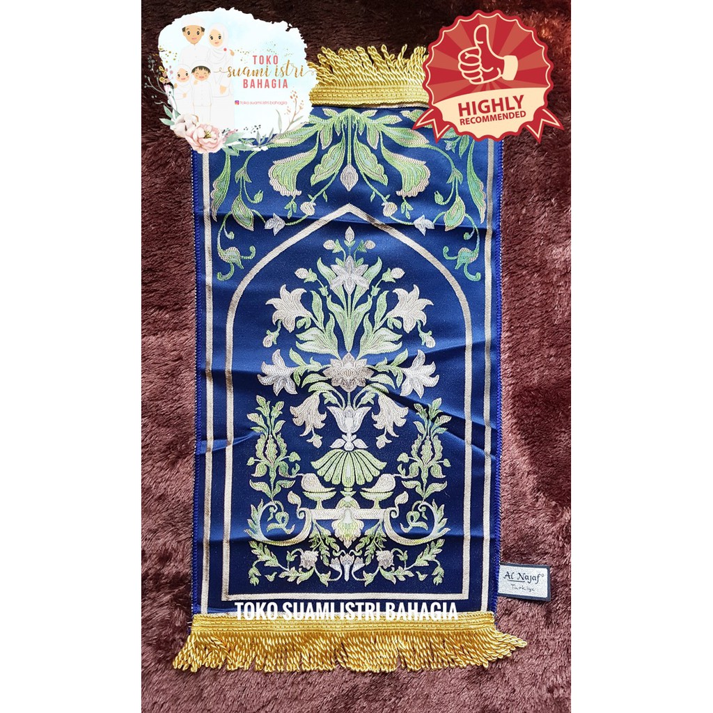 Sajadah Jazan AlNajaf Glossy 35 Cm x 55 Cm Turki Kepala Anak Dewasa Haji Travel Oleh Oleh Haji Murah Mewah Souvenir Bingkisan Kado Hadiah Pernikahan Seserahan Al Namaz Alnamaz