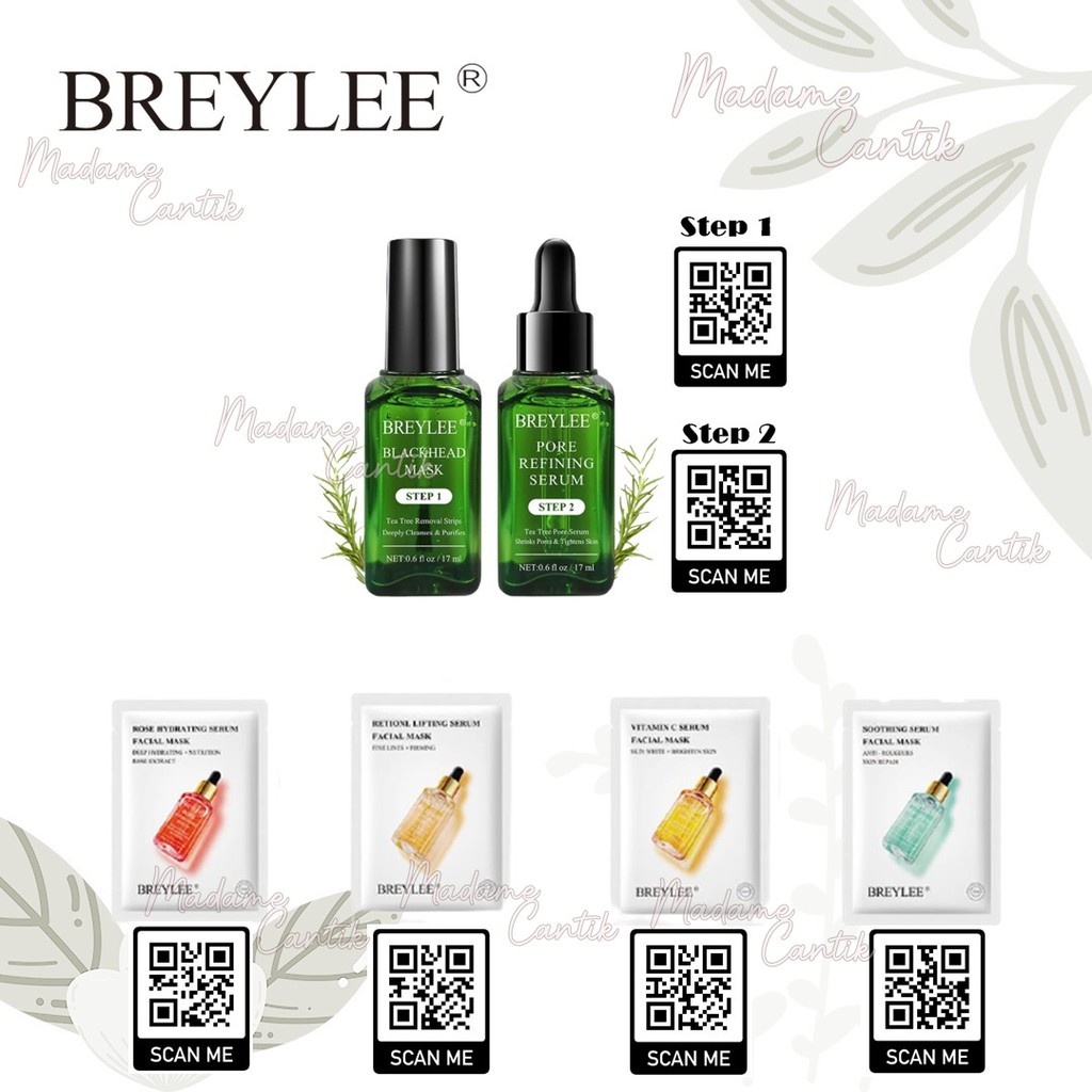 ✿ MADAME ✿ BREYLEE SERIES - BLACKHEAD KOMEDO MASK SERUM SHEET MASK SERUM MASKER WAJAH BPOM