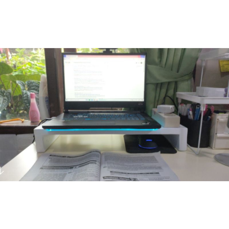 Stand Monitor Dudukan Meja Laptop Kayu Jatibelanda