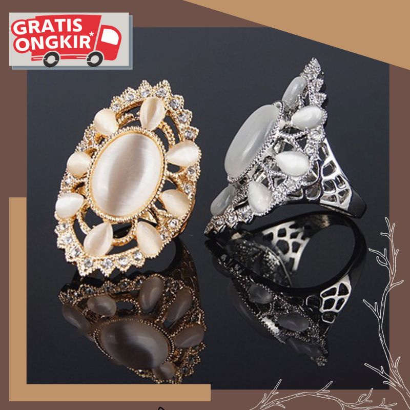 cincin pesta opal fashion wanita elegan