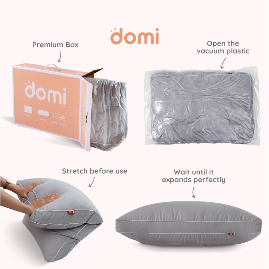 Domi Bantal Guling Korean Microfiber Grey / Pillow Bantal Guling Microfiber Bantal Guling Premium Bantal Guling Domi