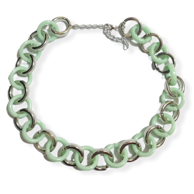 Kalung Rantai Akrilik Kombinasi Valerie Acrilic Chain Necklace Edgy Colorful