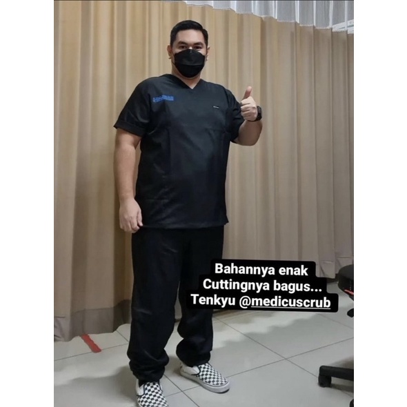 JUMBO | Scrub | Baju Jaga | Baju OK | Baju Medis | Scrub Medis | ANTI AIR Unisex | Lengan Pendek | M