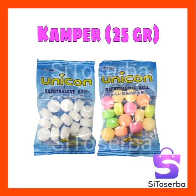 KAMPER UNICON NAPTHALANE 25 GRAM - KAPUR BARUS WARNA - KAMPER PUTIH