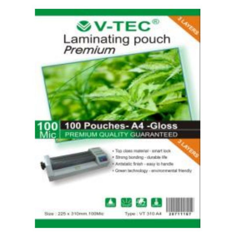 

Plastik Laminating V-tec A4 100 mic