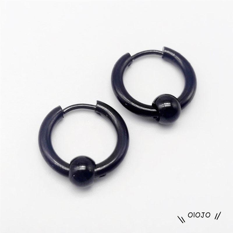 Anting Bulat Bahan Titanium Steel Dengan Liontin Alloy Untuk Wanita - ol2