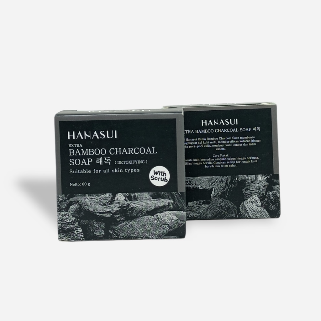 HANASUI BAMBOO CHARCOAL SOAP 60GR ORIGINAL BPOM - SABUN ARANG HANASUI