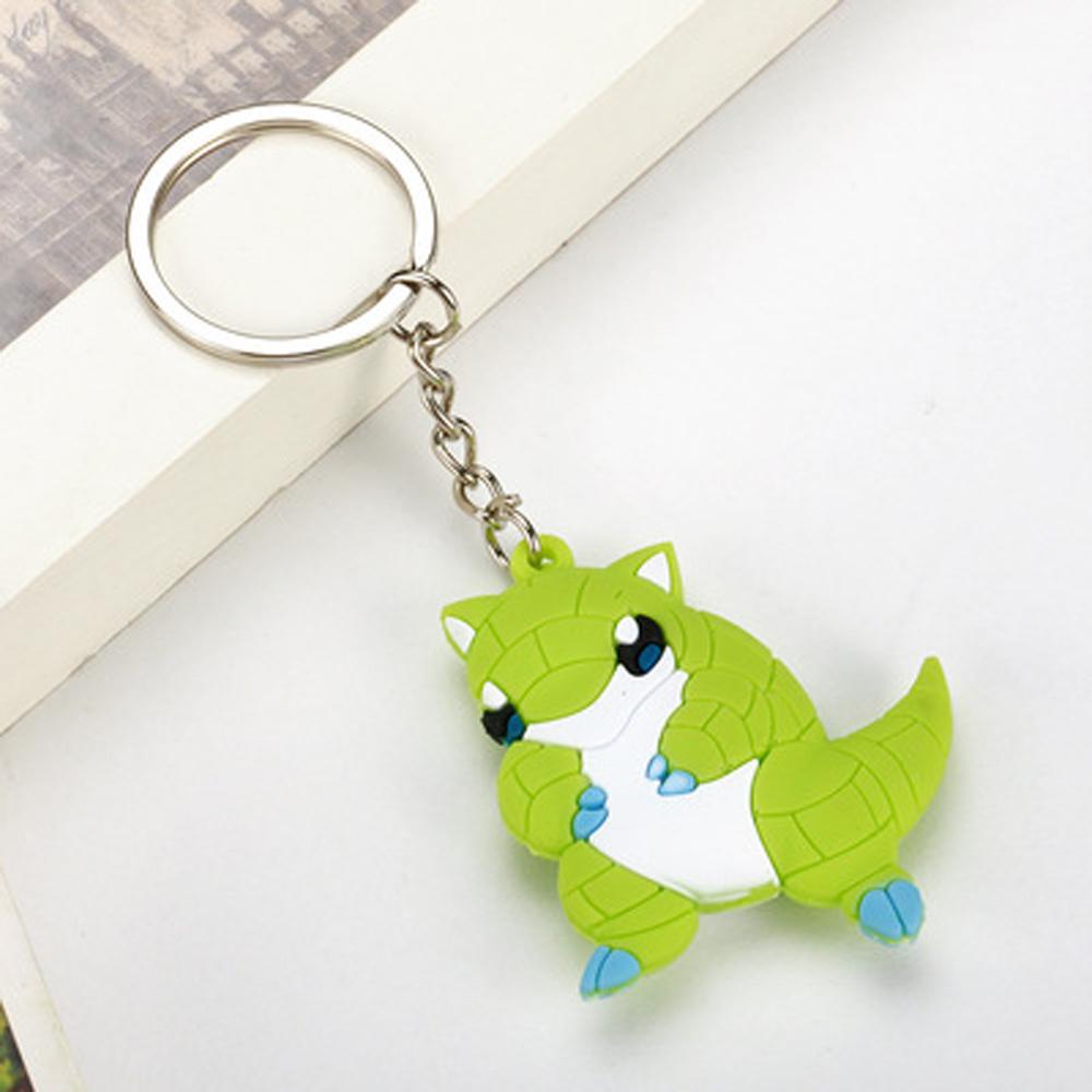 AUGUSTINA Gantungan Kunci Pokemon PVC Sandshrew Charmander Bulbasaur Pikachu Key Rings