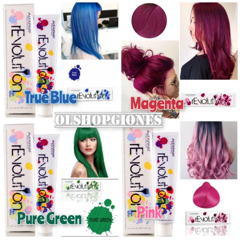 Alfaparf Milano Evolusion cat rambut Revolution hair Manicure  True Blue purple Green 90ml ITALY