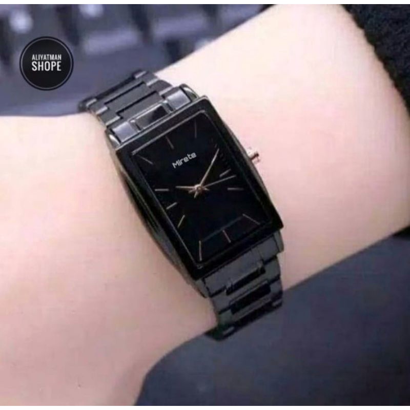 JAM TANGAN CEWEK RANTAI STAINLIS STEL_JAM TANGAN WANITA WATER RESIAITANT_JAM TANGAN WANITA FULL BLACK JAMNTAN CEWEK MODEL PERSEGI FRE BATRAI CADANGAN_JAM TANGAN KASUAL CEWEK PETAK TAHAN AIR COD BAYAR DI TEMPAT JAM TANGAN WANITA TERLARIS JAM TANGAN WANITA